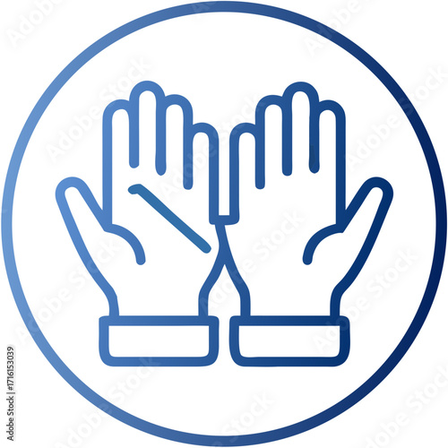 Gradient vector icon of protective work gloves
