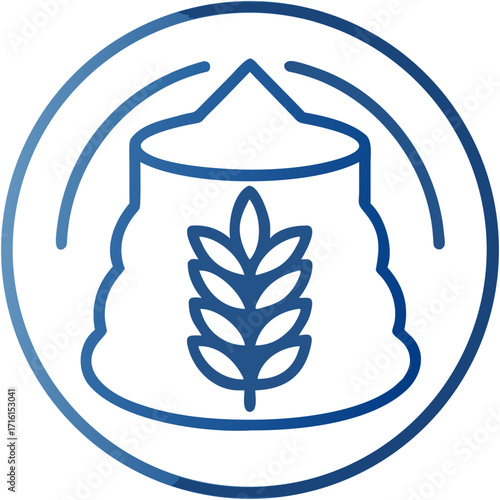 Gradient vector icon of a sack of flour