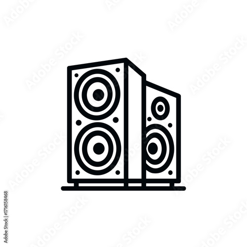 Dual speakers with large woofers in minimalist design  