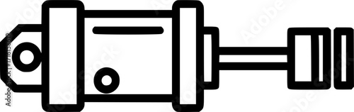 Pneumatic cylinder actuator outline icon vector
