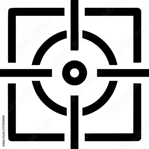 Navigation crosshairs outline icon vector
