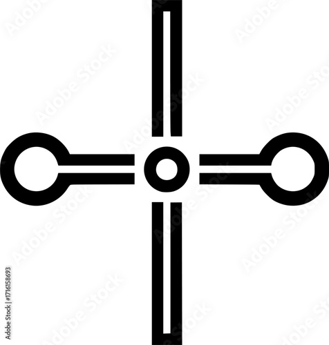 Navigation crosshairs outline icon vector

