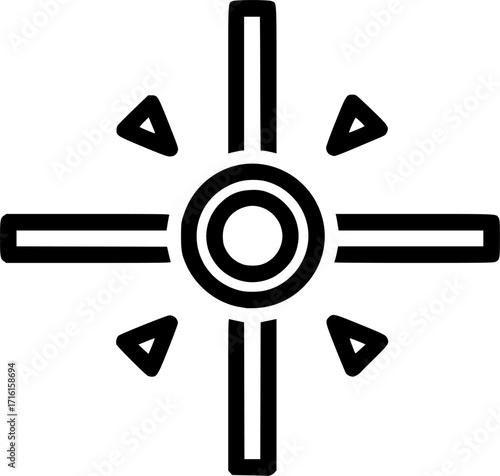 Navigation crosshairs outline icon vector
