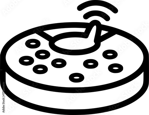 Smart smoke detector outline icon vector
