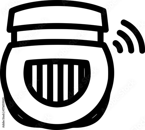 Smart smoke detector outline icon vector
