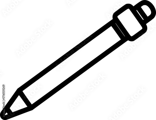 Palm pilot stylus outline icon vector
