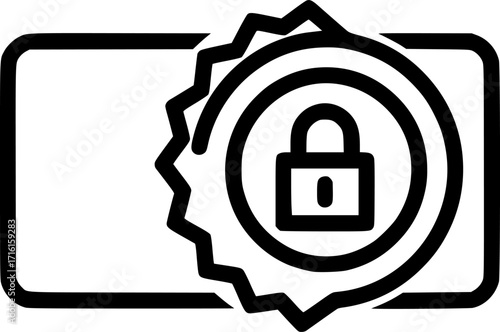 Tamper-evident delivery seal outline icon vector
