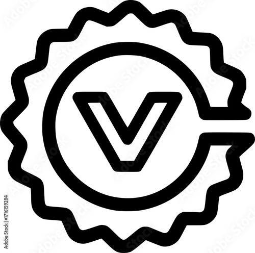 Tamper-evident delivery seal outline icon vector
