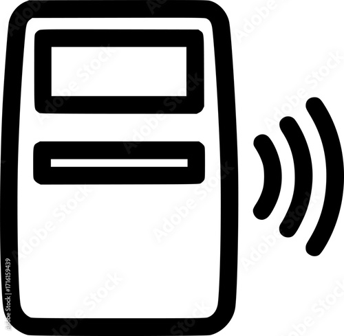 Transit card reader outline icon vector
