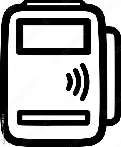 Transit card reader outline icon vector
