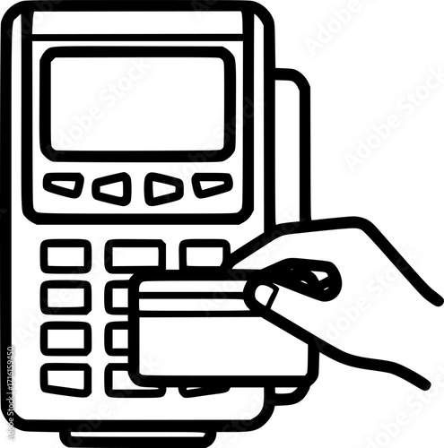 Transit card reader outline icon vector
