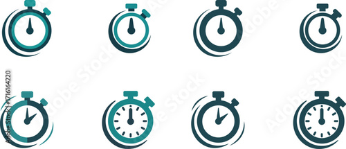 set of Clock logo vector