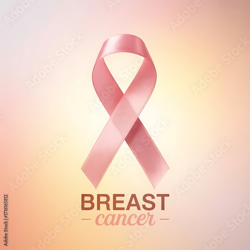 Breast cancer awareness pink ribbon symbol for health and support