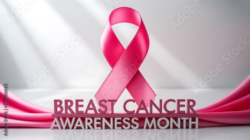 Pink Ribbon Breast Cancer Awareness Month Symbol of Hope and Support