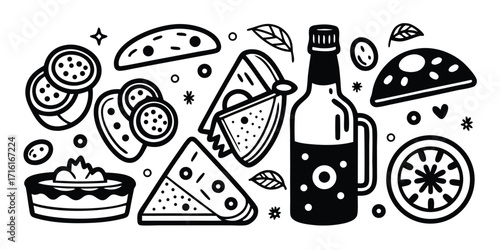 Delicious food ingredients illustration for culinary creativity and recipes