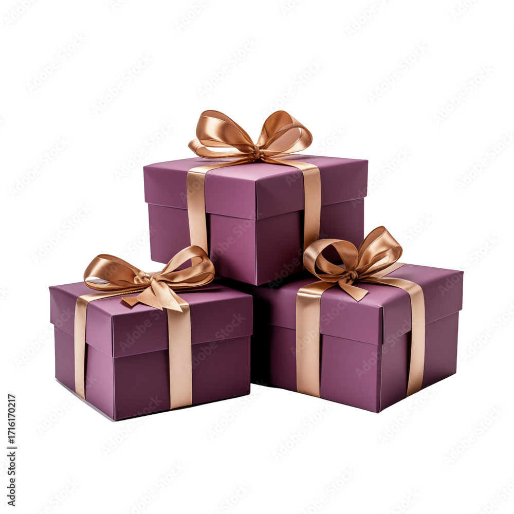 Obraz premium Gift boxes wrapped isolated on transparent background