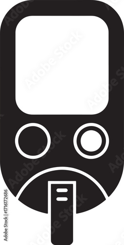 Glucose Meter Icon Vector Illustration for Blood Sugar Testing and Diabetes Management