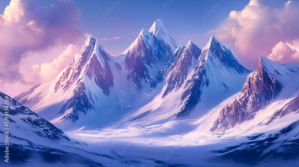 Obraz premium Majestic Snow-Covered Peaks of Antarctica