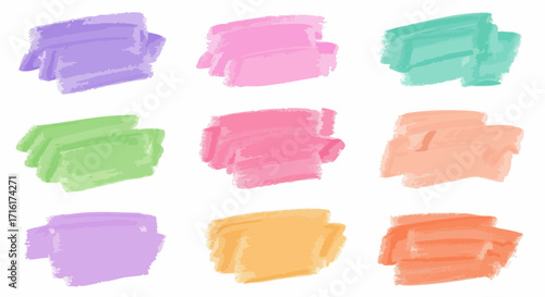 Vibrant pastel brush strokes add artistic flair and creative energy to any design project