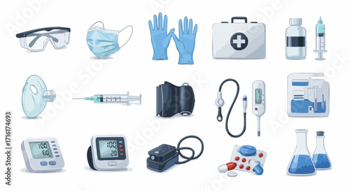Essential medical supplies for health and safety professionals, vital healthcare equipment collection