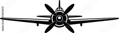 Black and White Airplane Illustration for Aviation and Transportation Themed Designs