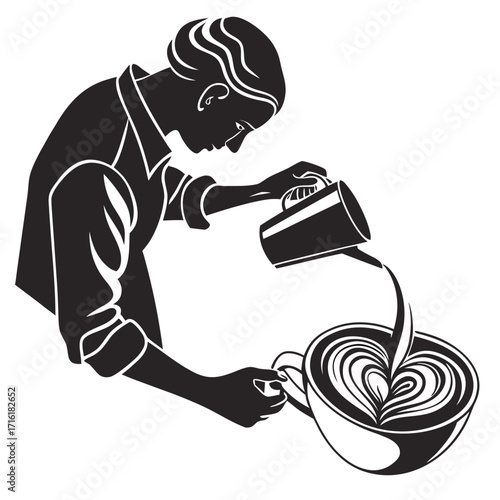 a man making love coffee