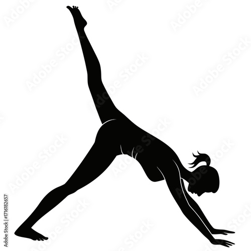 silhouette of a woman doing yoga