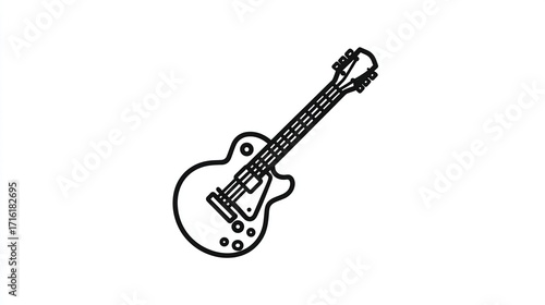 Simple black outline of an electric guitar (1)