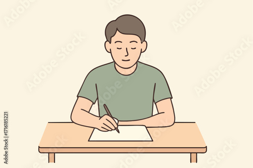 Person writing on paper