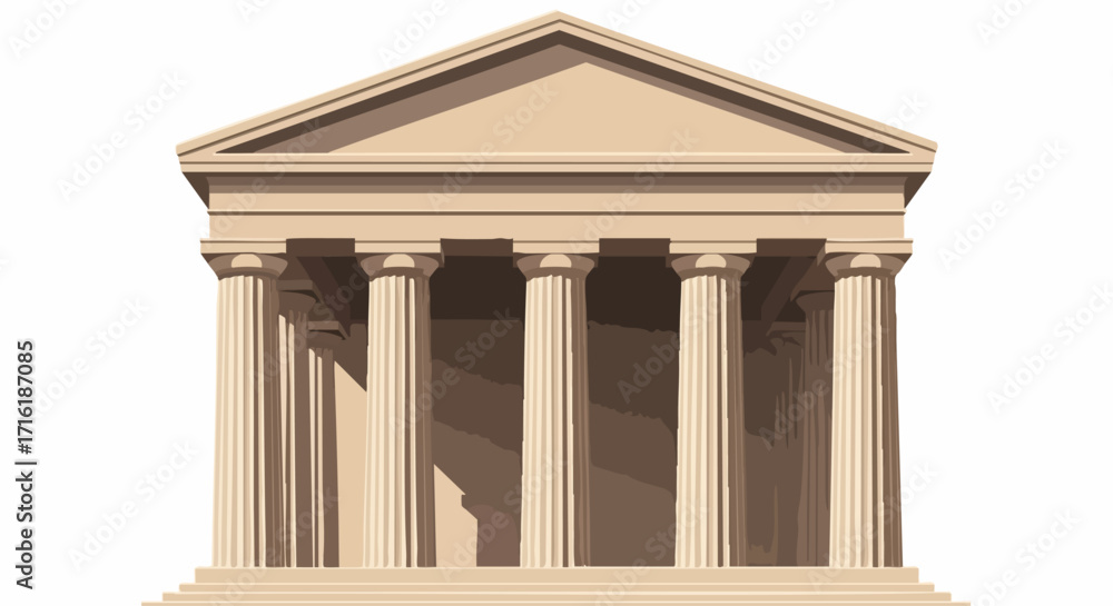 Obraz premium Grand classical building facade with imposing columns evokes tradition, law, and timeless authority