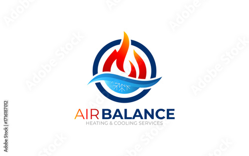 Illustration graphic vector of heating, and cooling business logo design template