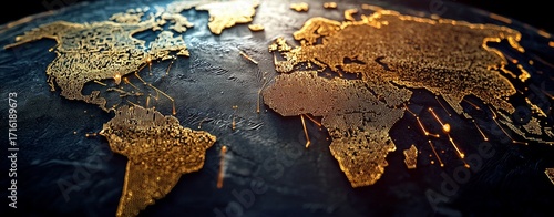 Digital overlays illustrating military defense systems across continents.