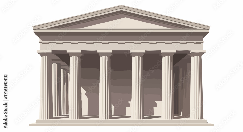 Fototapeta premium Ancient Greek temple with iconic columns, perfect for architectural designs and history projects