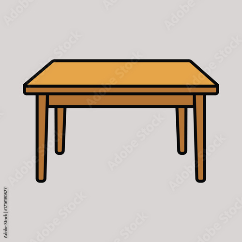 Wooden table in simple vintage design isolated 