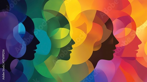 Colorful abstract representation of gender diversity showcasing a vibrant spectrum of identities and expressions