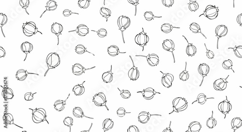 Elegant black and white botanical pattern perfect for sophisticated design projects and textiles
