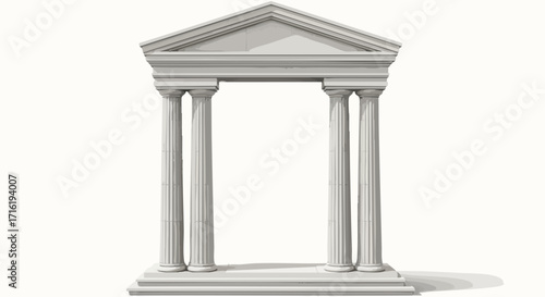Elegant stone portal with columns for architecture, history, or design projects, evoking a sense of grandeur