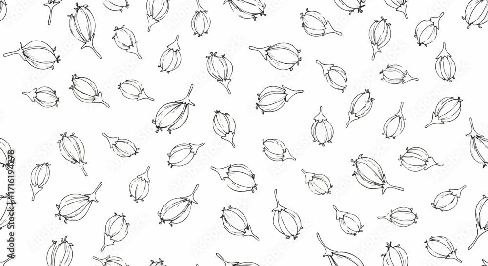 Naklejka premium Elegant black and white botanical pattern design perfect for textiles and wallpaper