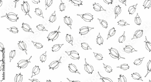 Elegant black and white botanical pattern design perfect for textiles and wallpaper