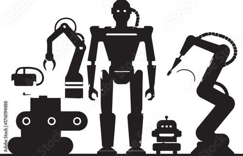 Robots and automation future technology concept
