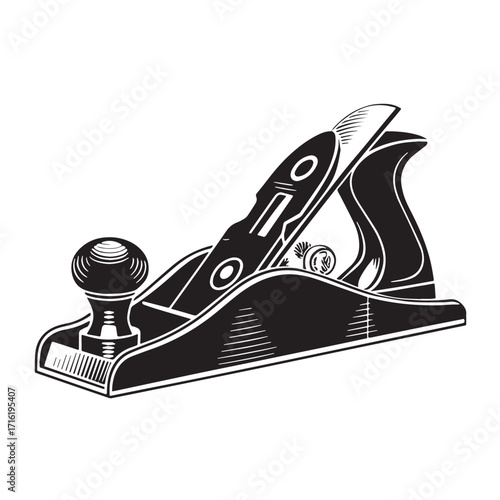Black block plane Silhouette Vector, High Quality Illustration on White Background
