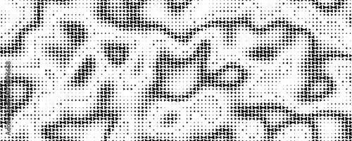 Fading triangle halftone gradient. Abstract geometric background texture. Tech triangular halfton gradation pattern. Vanishing mosaic arrow wallpaper for poster, banner, booklet. Vector backdrop