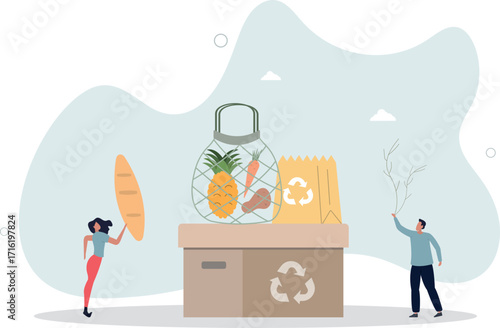 Environmental friendly packaging for shopping and grocery .Product with cardboard paper boxes and reusable .life and employment of people.
