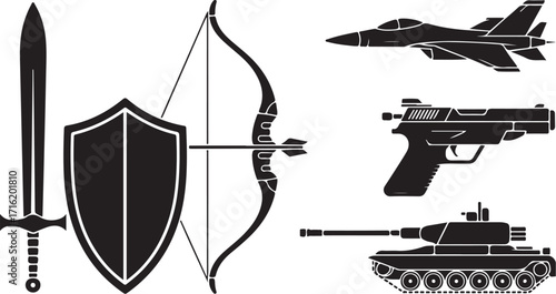 Weapon evolution: sword to jet fighter