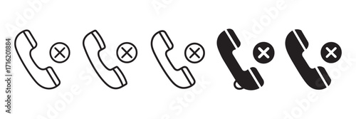 Telephone Handset with Cancel and Chat Symbols