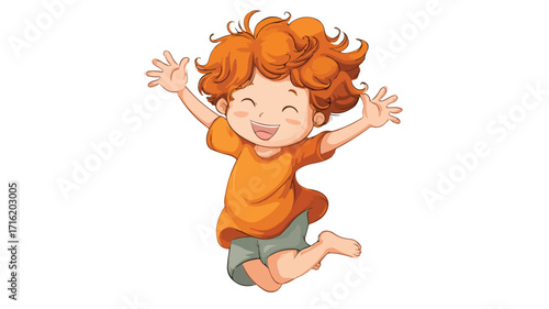 Happy Child Cartoon Vector Illustration for Cheerful and Vibrant Designs