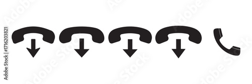 Phone Call Incoming and Outgoing Symbols