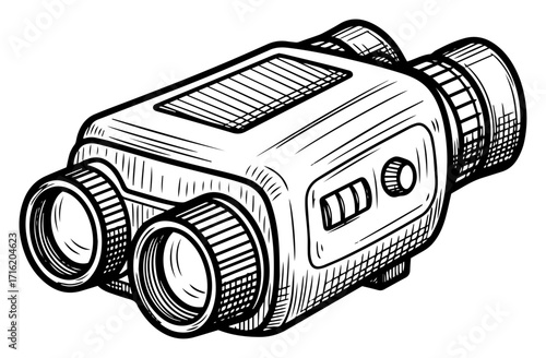 Hand Drawn Tactical Binoculars Illustration