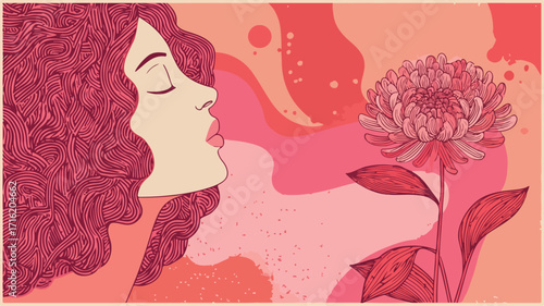 Contemplative Woman with Closed Eyes Thinking