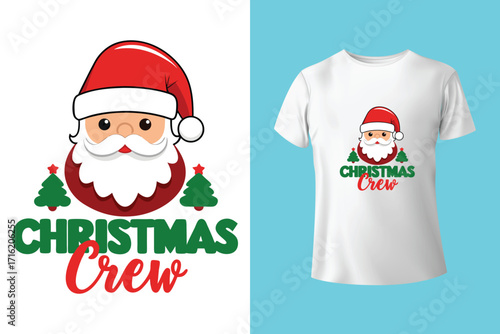 Ho Ho Ho Merry Christmas design with smiley face and checkered background for Christmas celebration